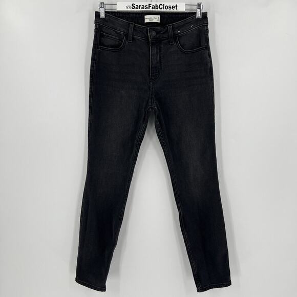 Abercrombie & Fitch‎ The Skinny High Rise Black Denim Jeans Women’s Size 28 / 6R - Picture 3 of 10